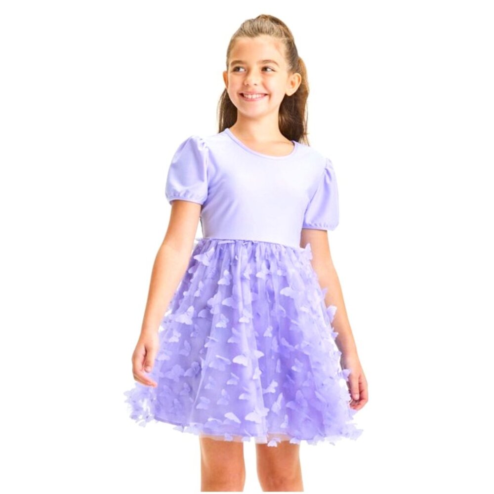 Wicked, girl's NWT lavender Glinda dress various sizes, tulle/butterfly skirt.